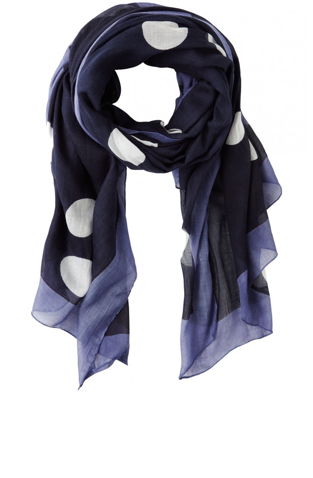 Navy Spot Print Scarf