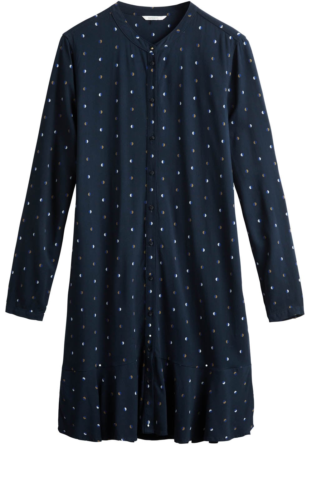 Navy Spot Print Shirt Dress