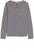 Navy Striped Jersey Top