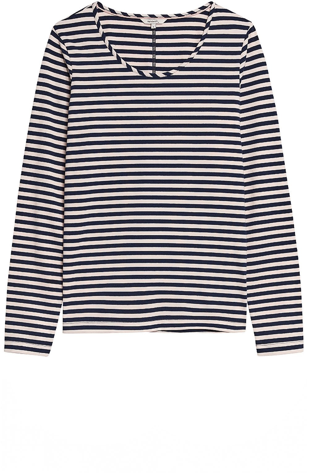 Navy Striped Jersey Top