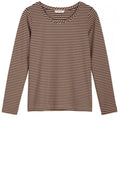 Navy & Tan Stripes Top