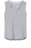 Navy & White Fine Striped Top