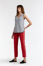 Navy & White Fine Striped Top