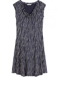 Navy & White Spot Print Dress