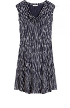 Navy & White Spot Print Dress
