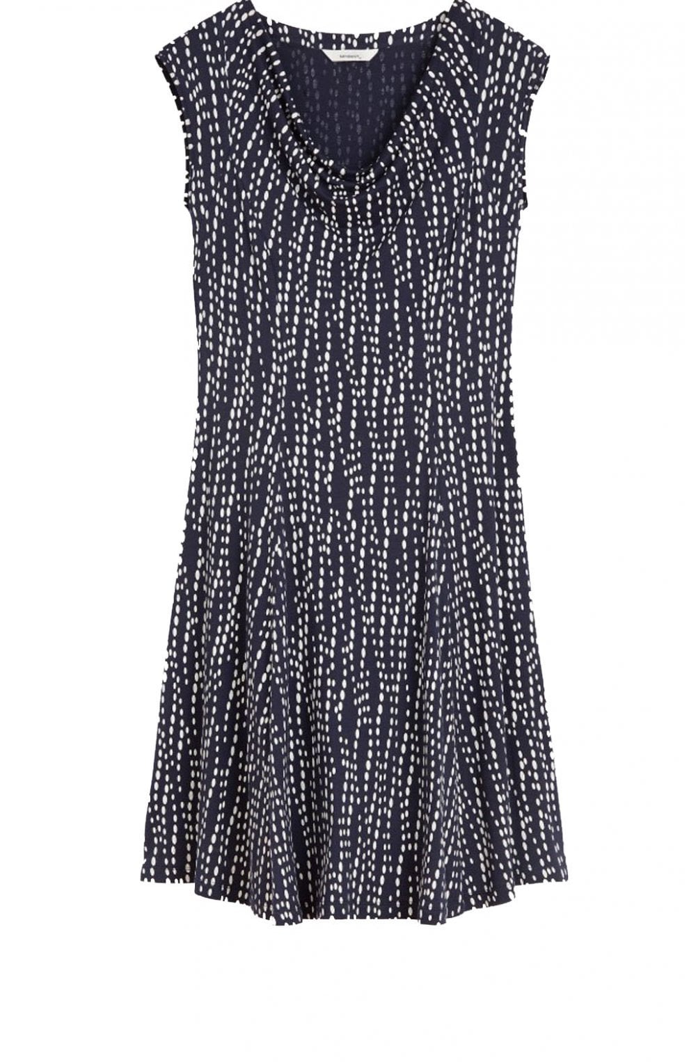 Navy & White Spot Print Dress