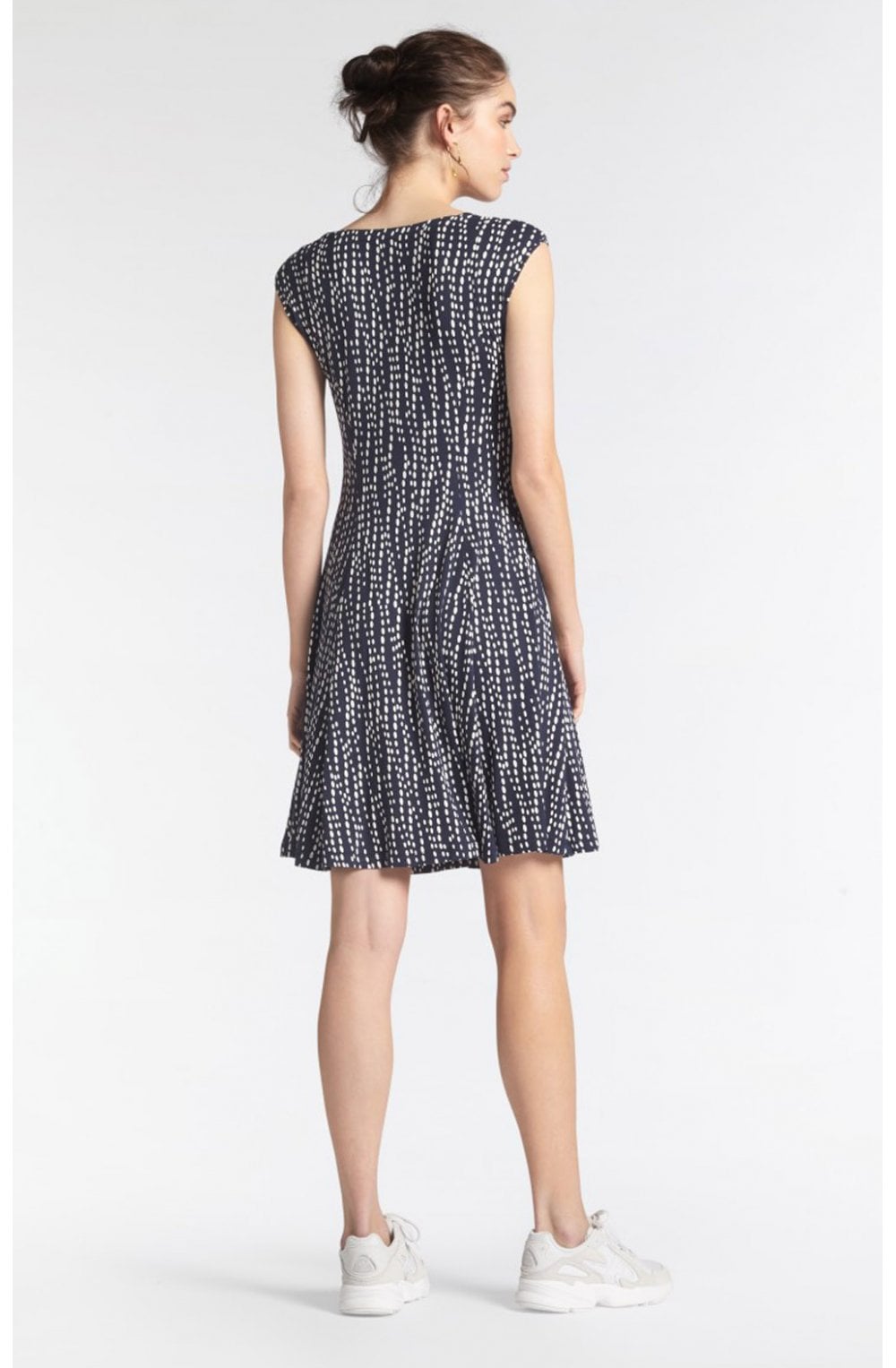 Navy & White Spot Print Dress