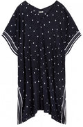 Navy & White Spot Print Poncho