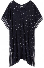 Navy & White Spot Print Poncho
