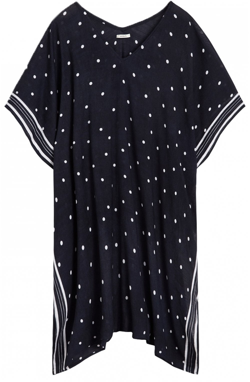 Navy & White Spot Print Poncho