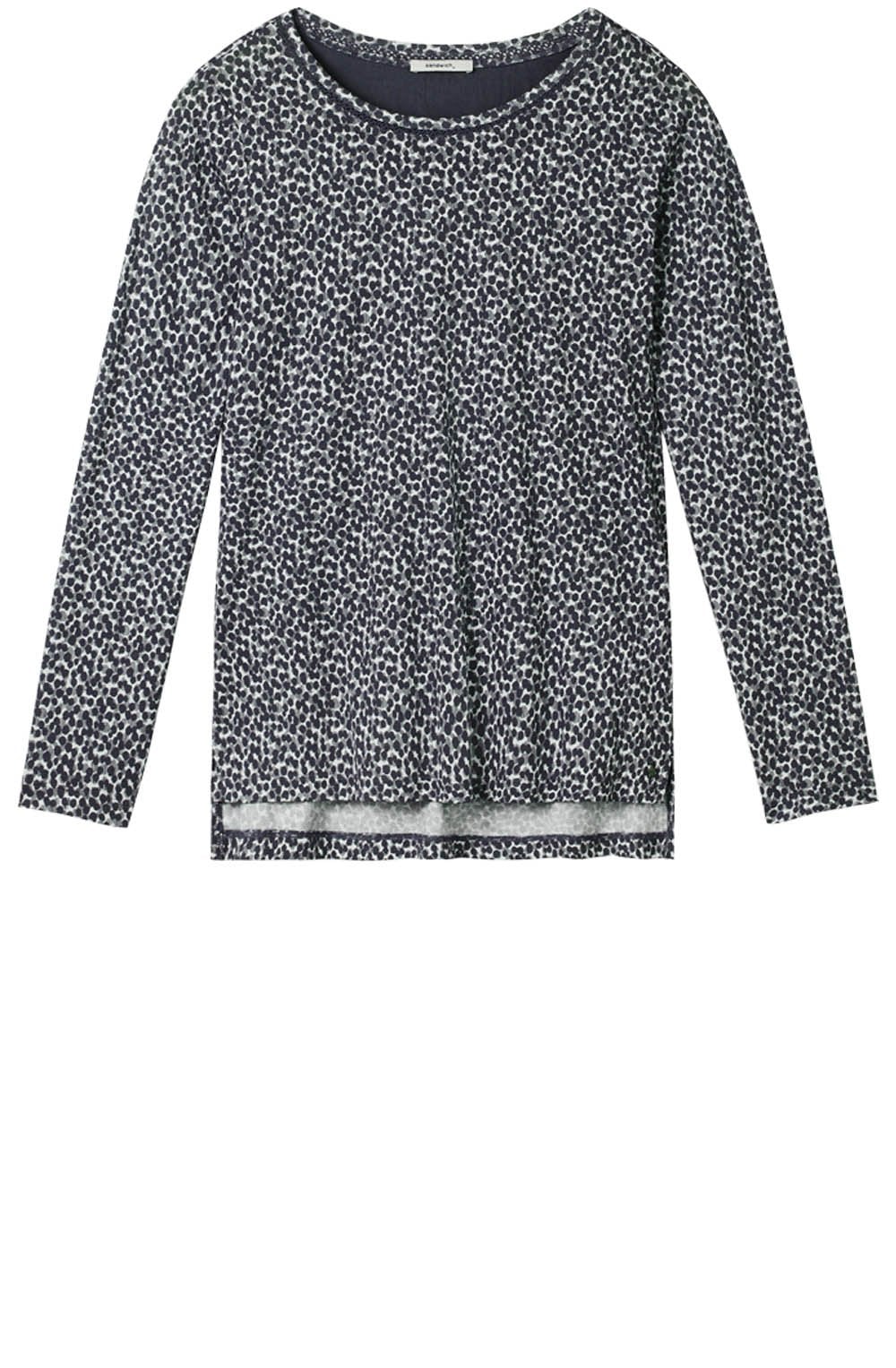 Navy & White Spot Top