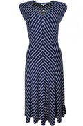 Navy & White Striped Dress
