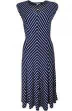 Navy & White Striped Dress