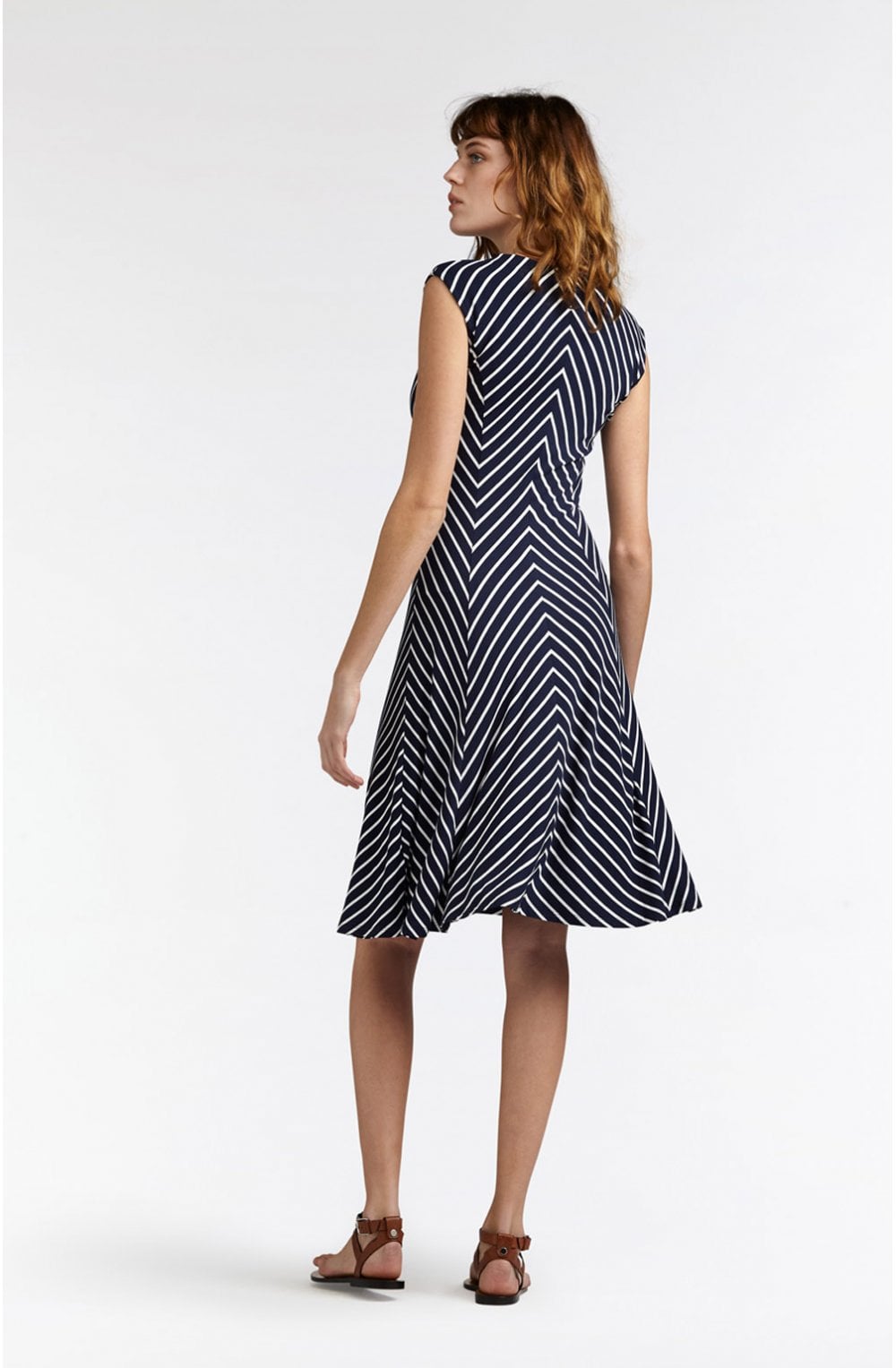 Navy & White Striped Dress