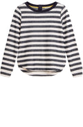 Navy & White Striped Sweatshirt