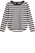 Navy & White Striped Sweatshirt