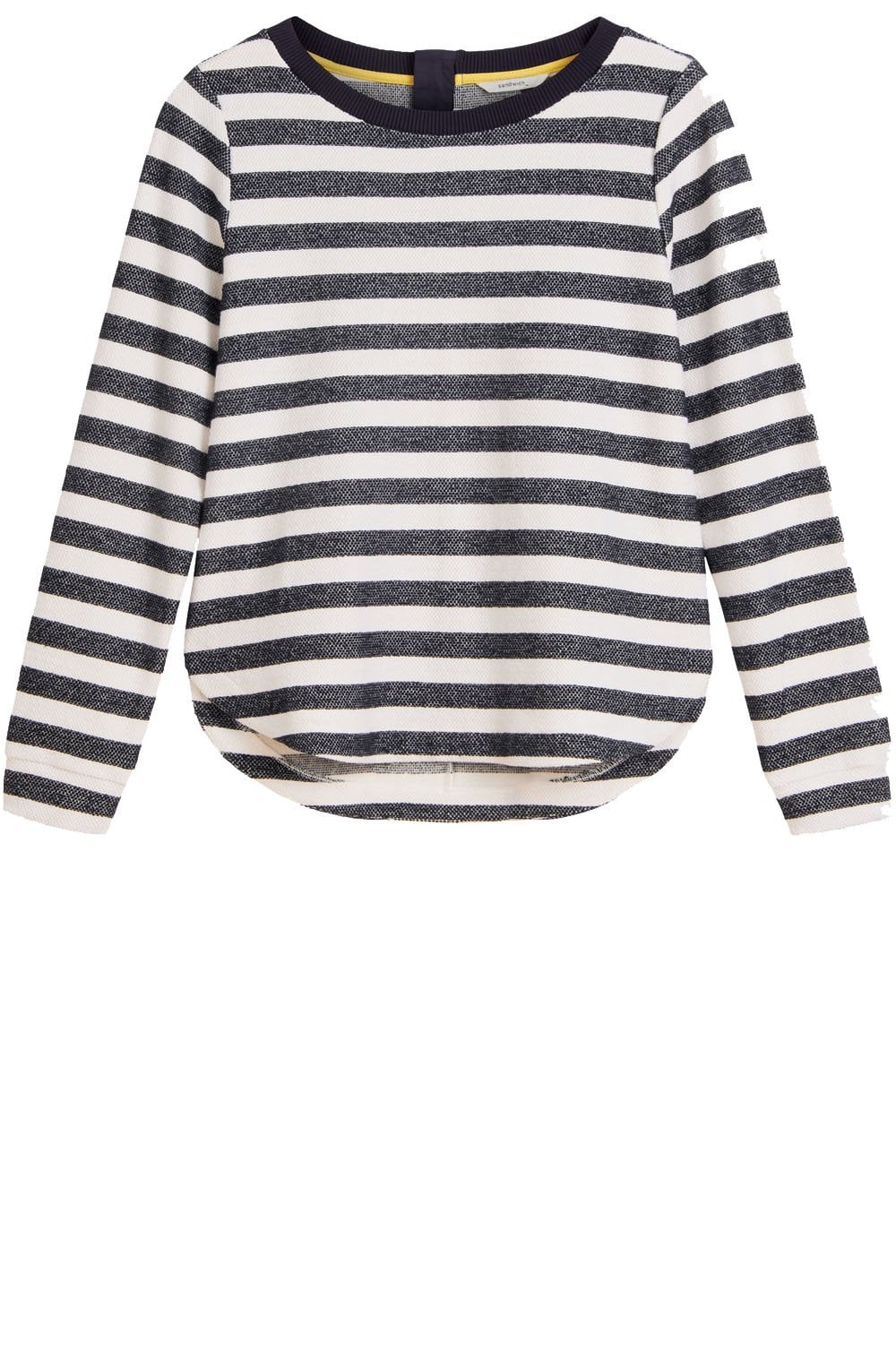 Navy & White Striped Sweatshirt