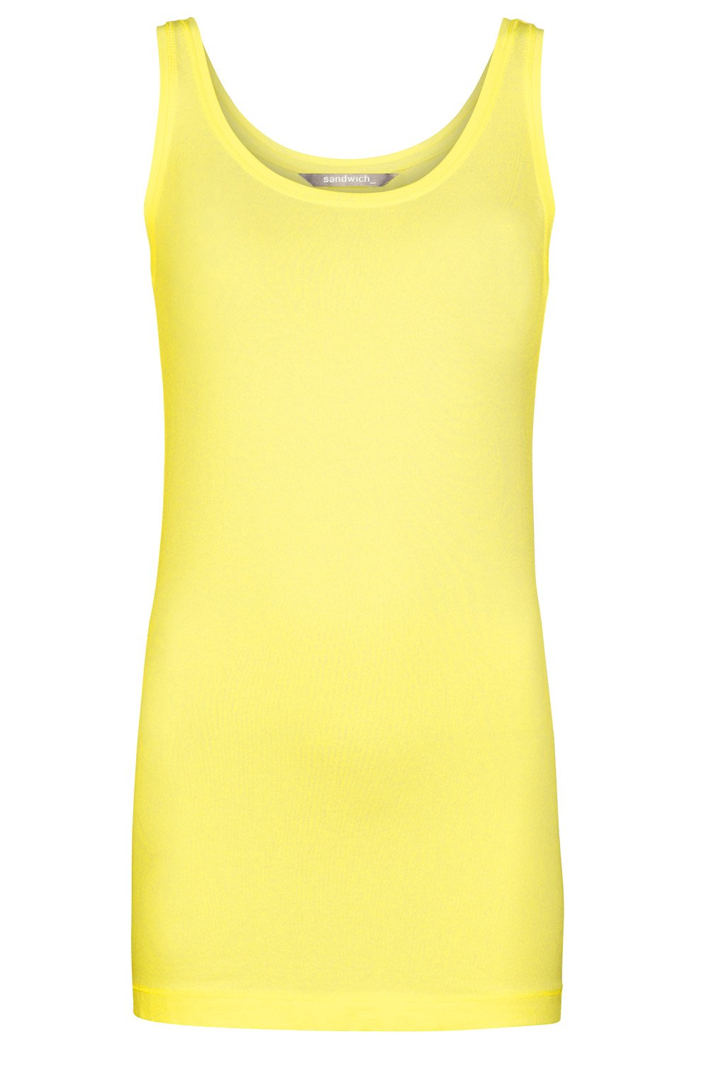 Neon yellow stretch cotton vest
