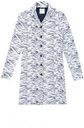 Night Sky And White Tiger Print Long Jacket