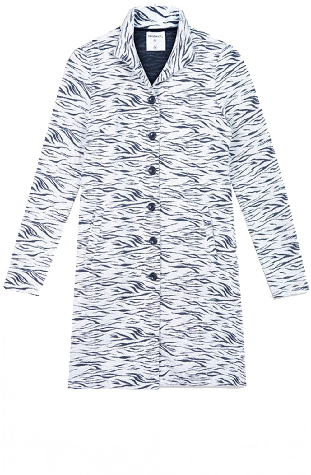Night Sky And White Tiger Print Long Jacket