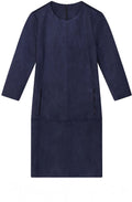 Night Sky Blue Faux Suede Dress