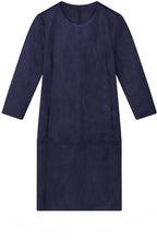 Night Sky Blue Faux Suede Dress