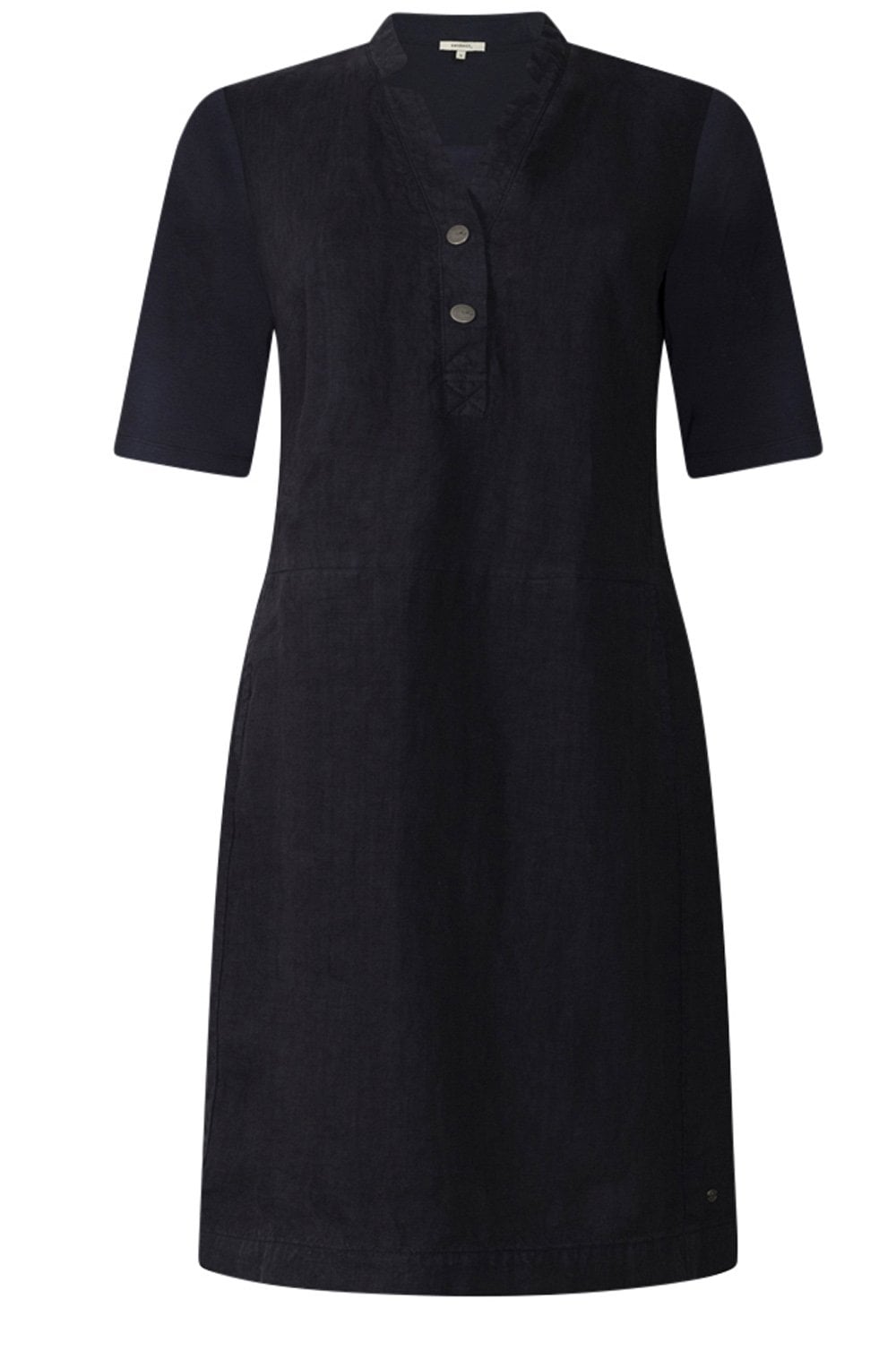 Night Sky Linen Dress With Button Details