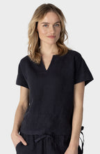 Night Sky Linen Tie Detail Top