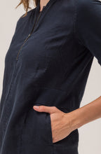 Night Sky Linen Zip Dress