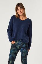 Nightsky Blue Knit V neck Jumper