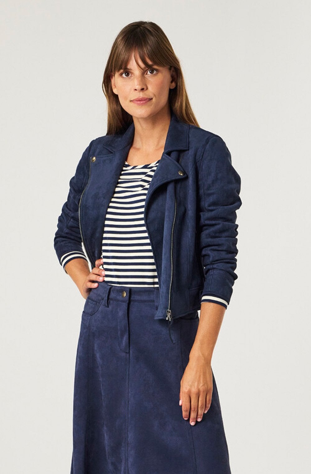 Nightsky Blue Mock Suede Jacket