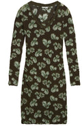 Olive Crushed Patterned Dress