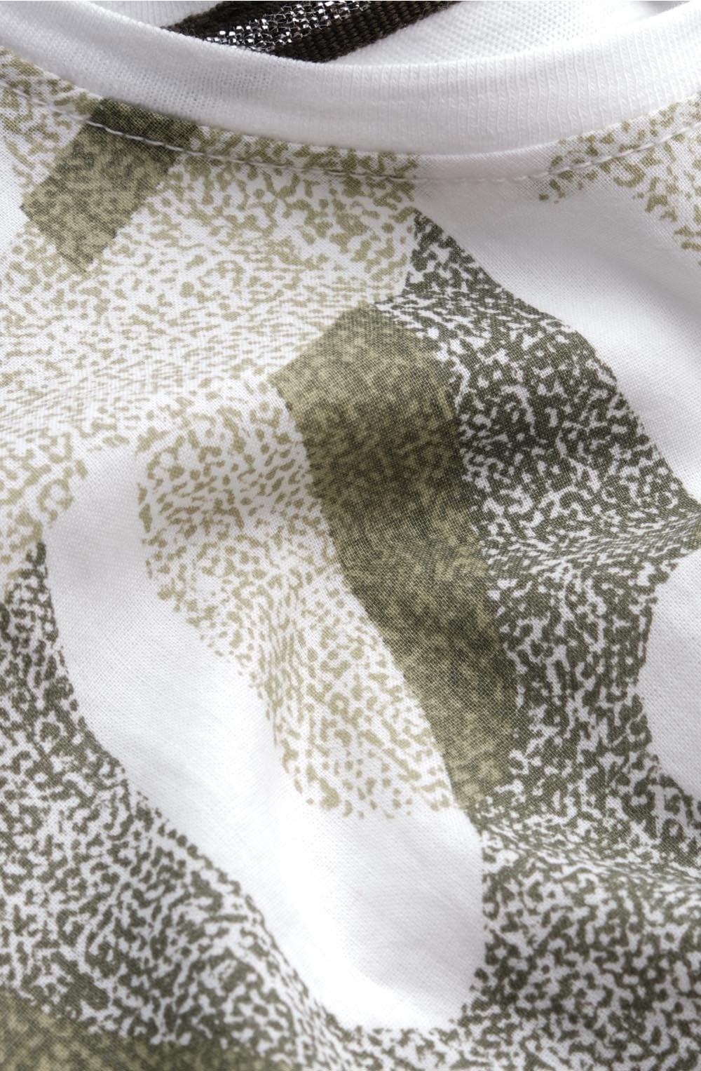 Olive Patterned Front T Shirt