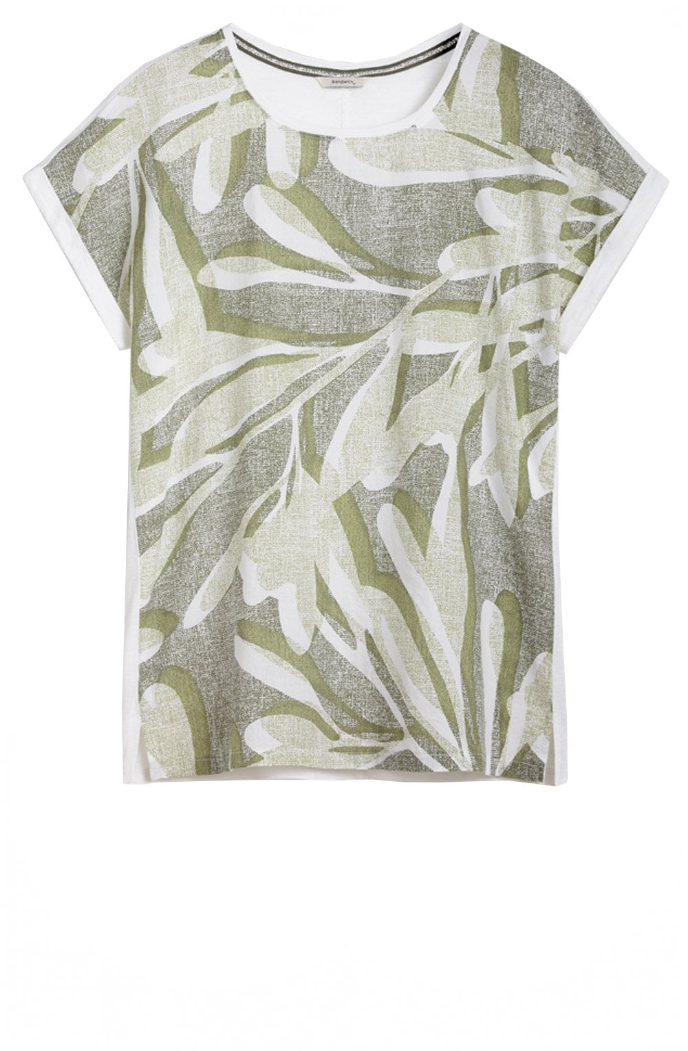 Olive Patterned Front T Shirt