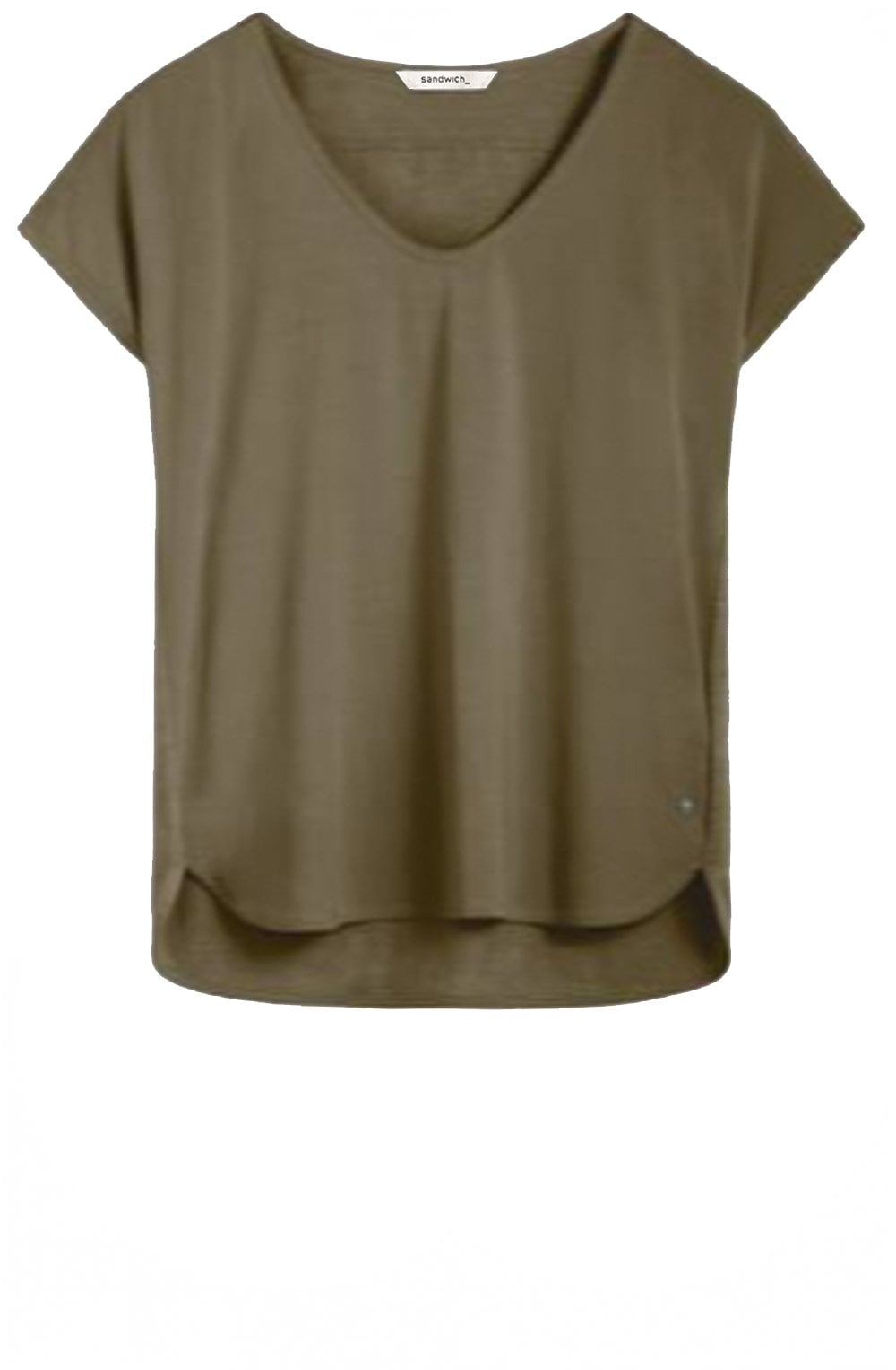 Olive Silky Front Top