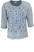 Pale Blue Animal Print Sweatshirt