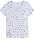 Pale Blue Floral Print T Shirt