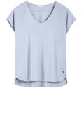 Pale Blue Silky Front Top