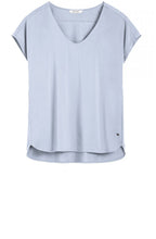 Pale Blue Silky Front Top