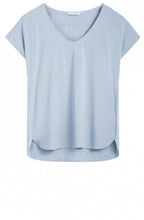 Pale Blue Silky Front Top