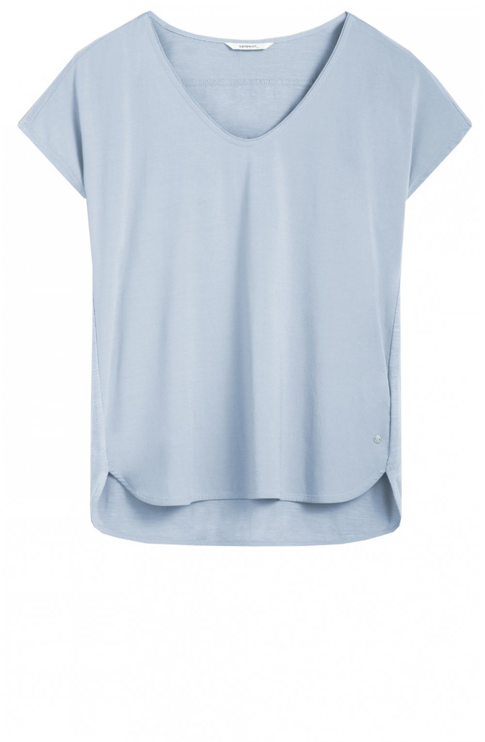 Pale Blue Silky Front Top