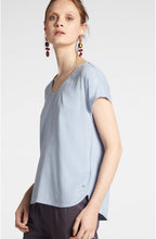 Pale Blue Silky Front Top