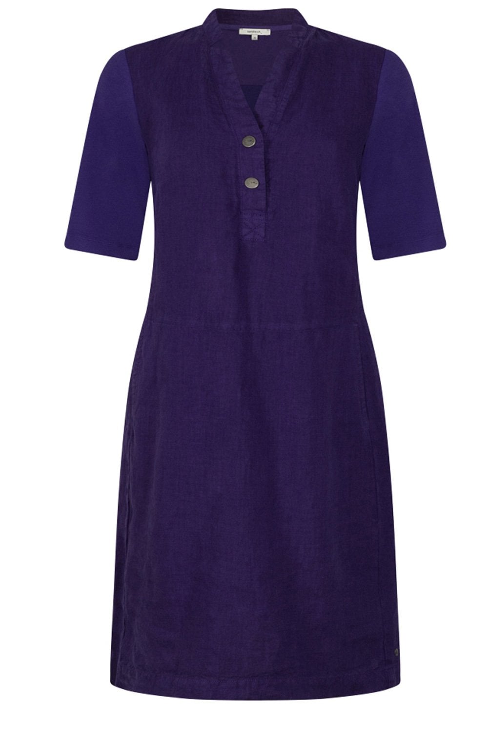 Parachute Purple Linen Dress With Buttons