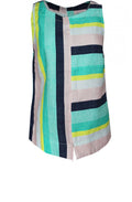 Pastel Jade Striped Linen Blouse