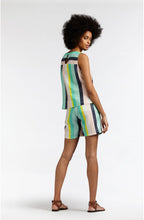 Pastel Jade Striped Linen Blouse