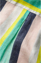 Pastel Jade Striped Linen Blouse