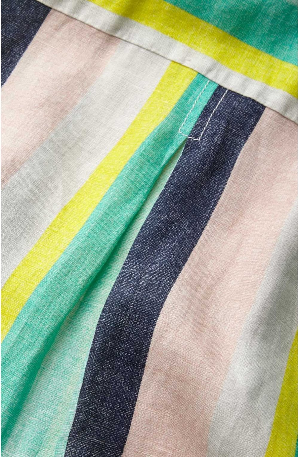 Pastel Jade Striped Linen Blouse