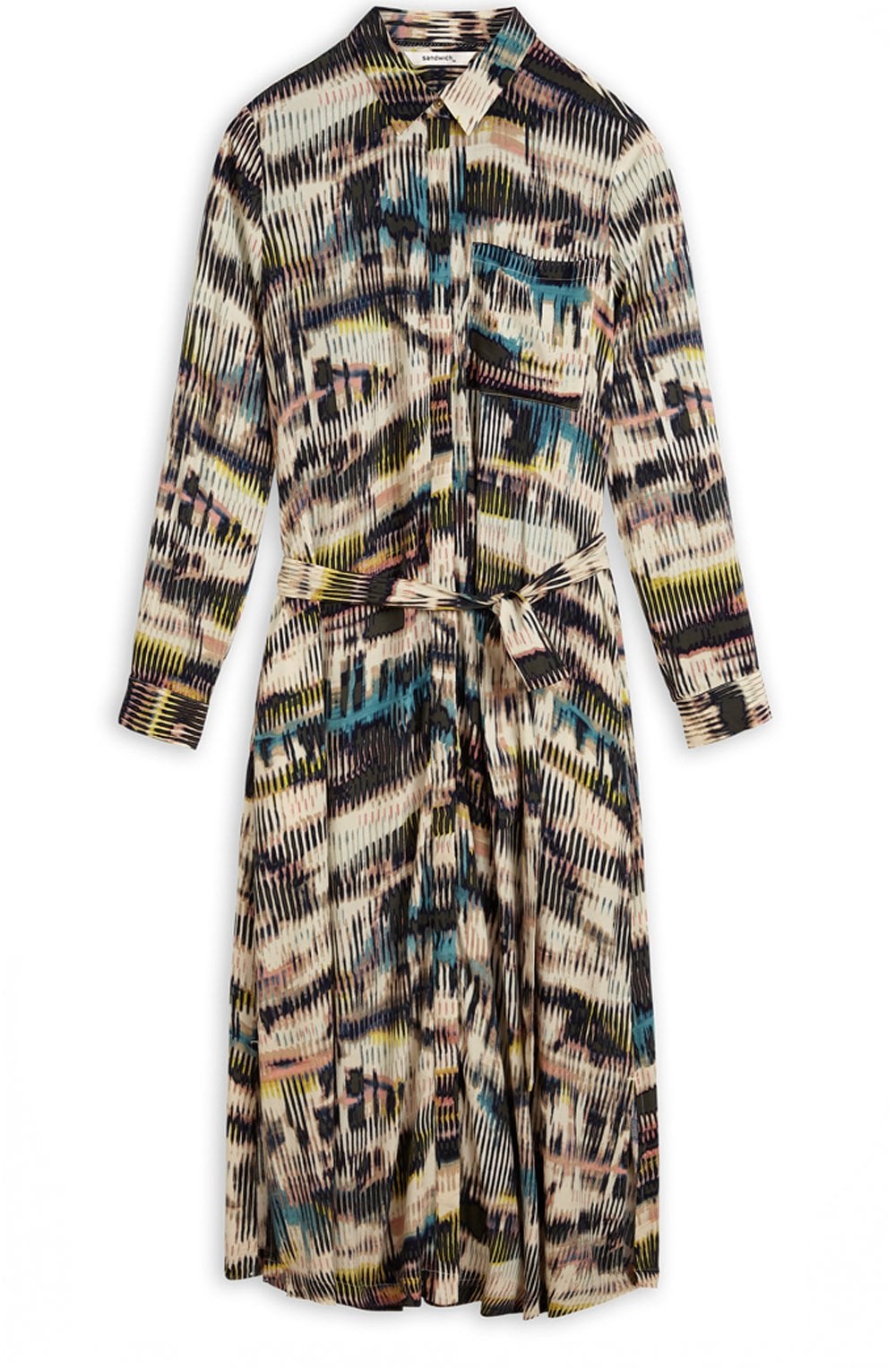 Patterned Midi Shirt Dress