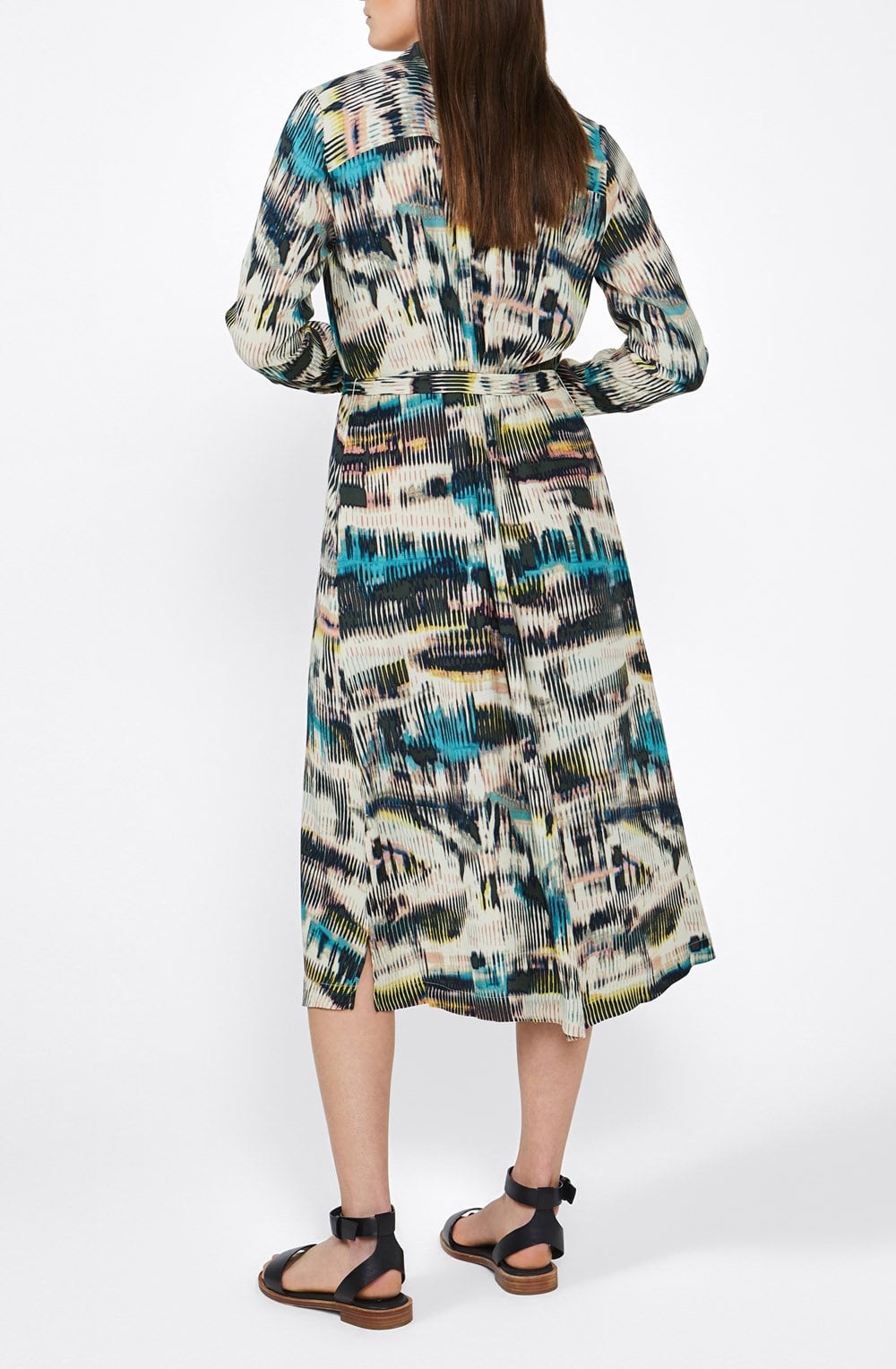 Patterned Midi Shirt Dress