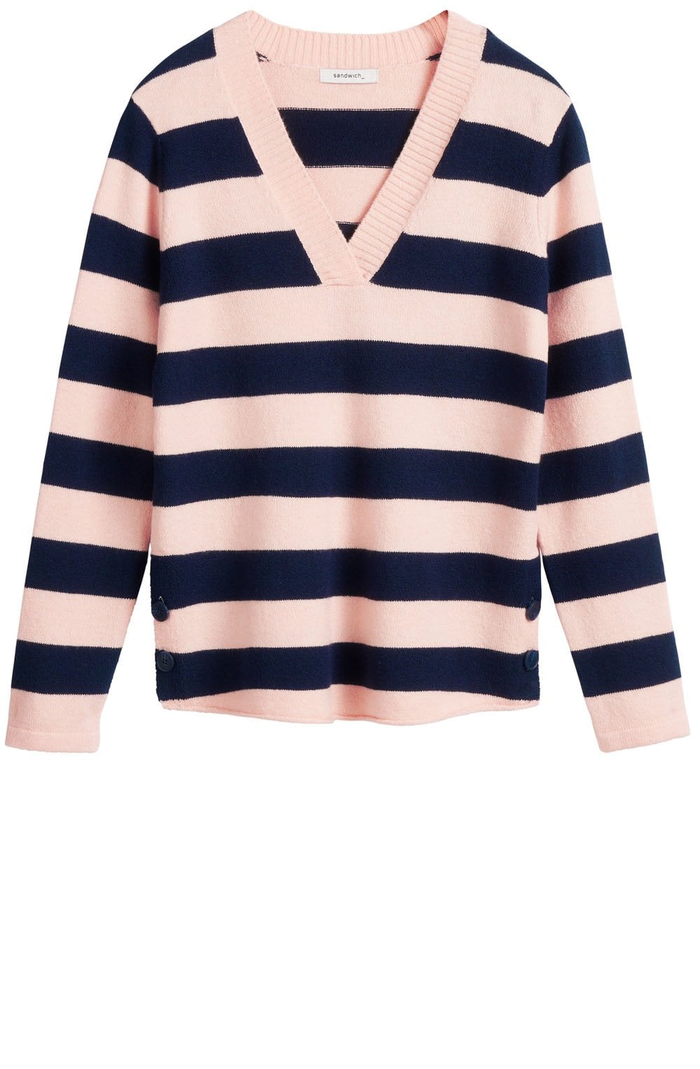 Peach & Navy Striped Sweater